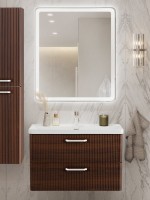 Мебель для ванной комнаты BelBagno Due 80 ручки белые, noce