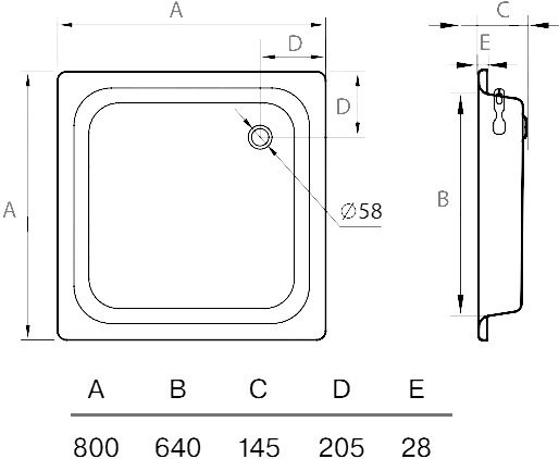 Поддон для душа Koller Pool 80x80 см