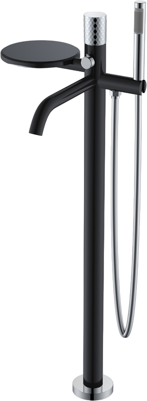 Напольный смеситель для ванны с душем Boheme Stick 129-BCR black diamond chrome