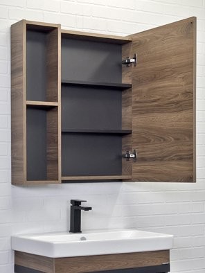 Зеркало-шкаф Comforty Соло 70 темно-коричневый дуб