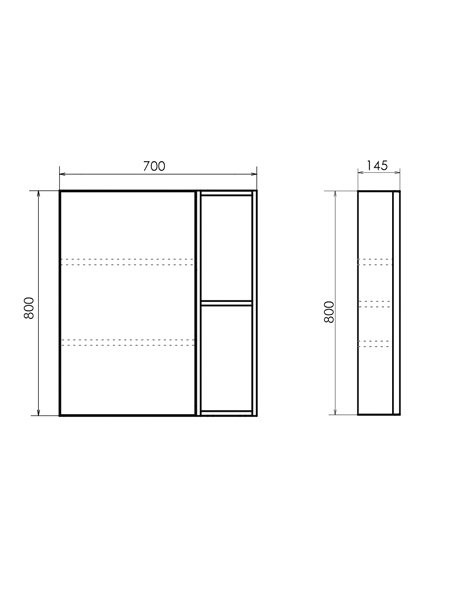 Зеркало-шкаф Comforty Соло 70 темно-коричневый дуб
