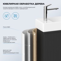 Тумба под раковину Wellsee WC Area 221802000: подвесная тумба шириной 40 см, цвет матовый темно-серый