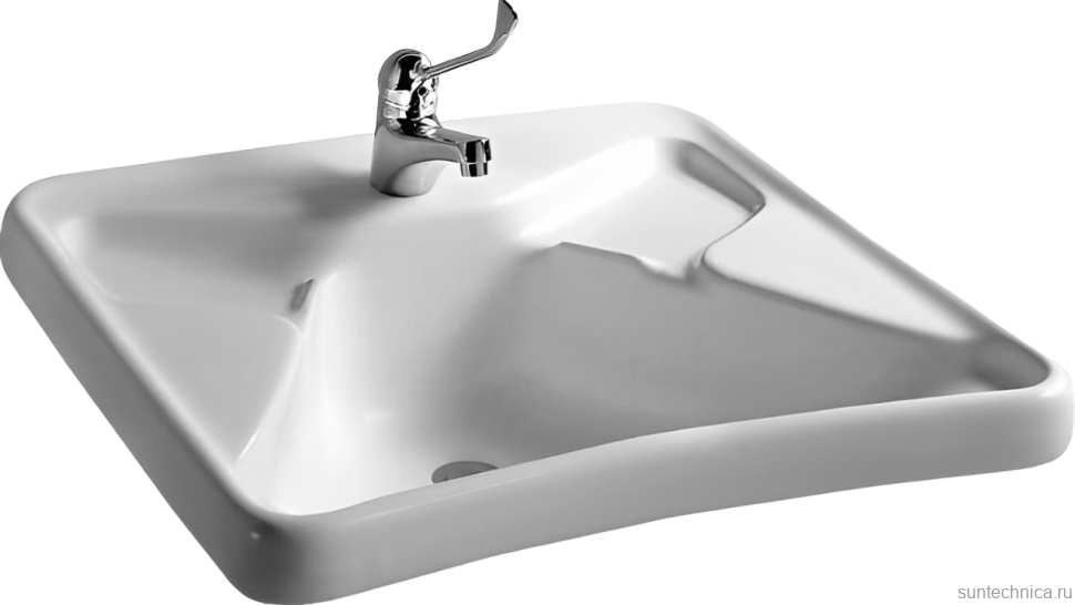 Раковина Hatria Autonomy Y0BV01 68 см, белая, для людей с ограниченными возможностями