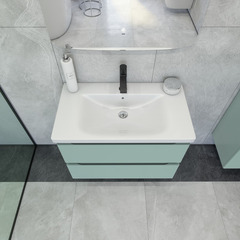 Тумба под раковину без столешницы Caprigo Forte 80 подвесная, селесте