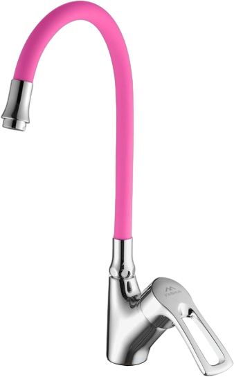 Смеситель для кухни Fashun A4466+A7255 хром, розовый
