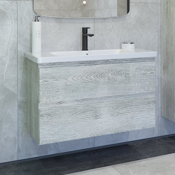 Тумба с раковиной Caprigo Forte 90 подвесная, белый клен