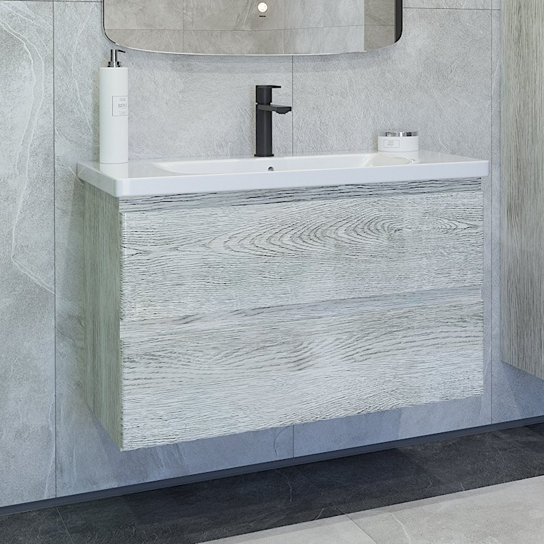 Тумба с раковиной Caprigo Forte 90 подвесная, белый клен