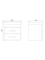 Тумба с раковиной Comforty Никосия 50П подвесная, белый глянец