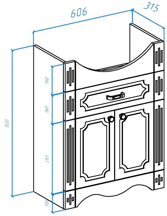 Тумба с раковиной Bellezza Кантри 65