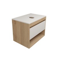 Тумба с раковиной Teymi Ritta 65 дуб эврика, матовая белая, раковина Iva 52