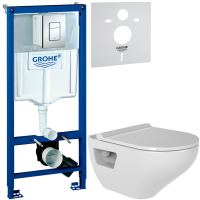 Комплект Унитаз подвесной Bien Ion безободковый, с биде + Инсталляция Grohe Rapid SL 38772001 3 в 1 с кнопкой смыва + Звукоизоляция