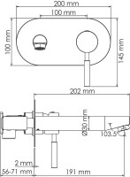 Смеситель для раковины Wasserkraft Wern 4230 С ВНУТРЕННЕЙ ЧАСТЬЮ, никель