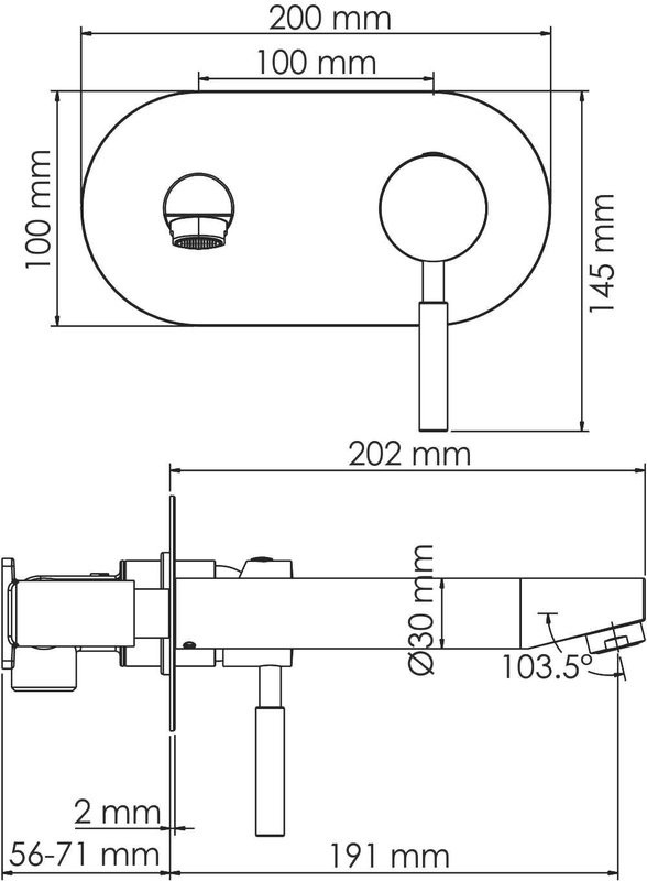 Смеситель для раковины Wasserkraft Wern 4230 С ВНУТРЕННЕЙ ЧАСТЬЮ, никель