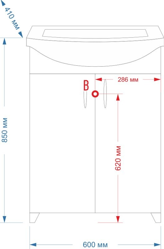 Тумба под раковину без столешницы Misty Балтика 60 прямая