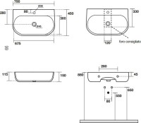 Накладная раковина Kerasan Nolita 70х45 см