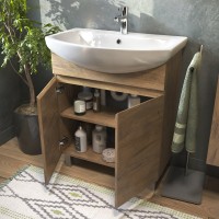 Мебель для ванной комнаты Vigo Wing 70 напольная, дуб золотой, раковина Балтика 70