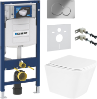 Комплект Унитаз подвесной BelBagno Due + Крепления Geberit Duofix 111.815.00.1 к стене + Звукоизоляция + Инсталляция UP 320 111.300.00.5 + Кнопка Sigma 01 115.770.21.5 хром
