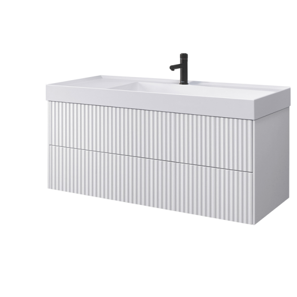 Тумба с раковиной Belux Сиртаки 120 подвесная, белая глянцевая, раковина 1200-02