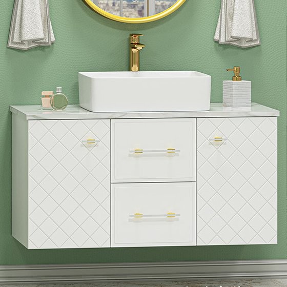 Тумба под раковину Brevita Shanel 100 подвесная, белая