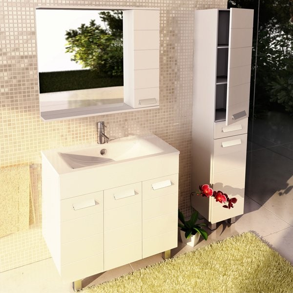 Шкаф-пенал для ванной Comforty Модена 35М матовый белый