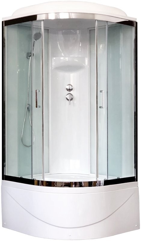 Душевая кабина Royal Bath BK RB 90BK6-WT-CH с высоким поддоном, с сиденьем