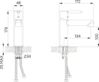 Смеситель для раковины IDDIS AIGGB00i01 черный глянцевый