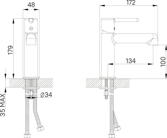 Смеситель для раковины IDDIS AIGGB00i01 черный глянцевый