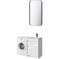 Мебель для ванной комнаты Aqwella Duet 53 R напольная, под стиральную машину, белая