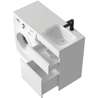 Мебель для ванной комнаты Aqwella Duet 53 R напольная, под стиральную машину, белая