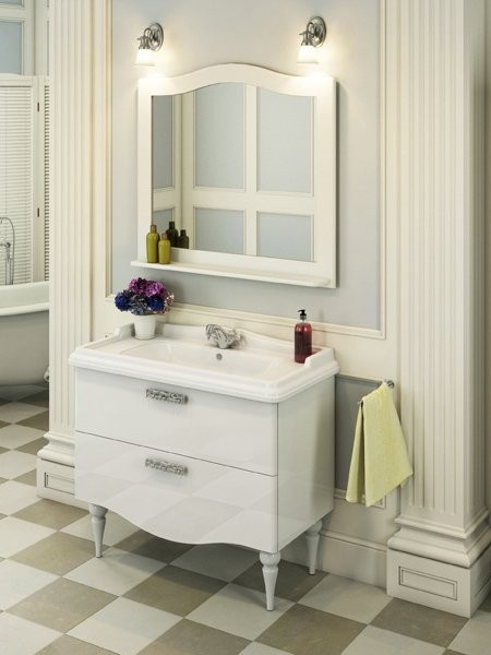 Мебель для ванной комнаты Comforty Монако 100 напольная, белый глянец