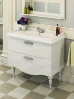 Мебель для ванной комнаты Comforty Монако 100 напольная, белый глянец