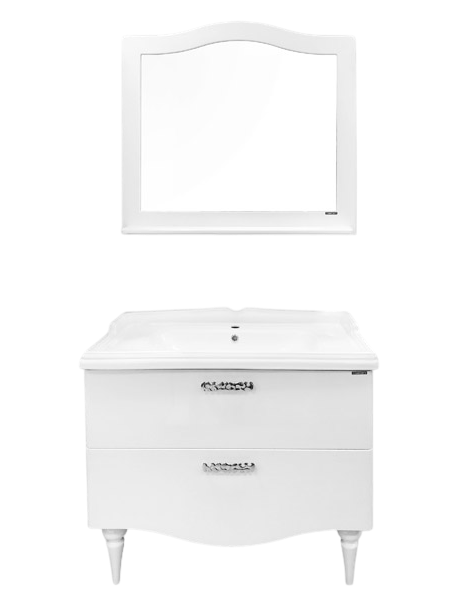 Мебель для ванной комнаты Comforty Монако 100 напольная, белый глянец