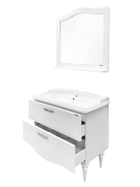 Мебель для ванной комнаты Comforty Монако 100 напольная, белый глянец