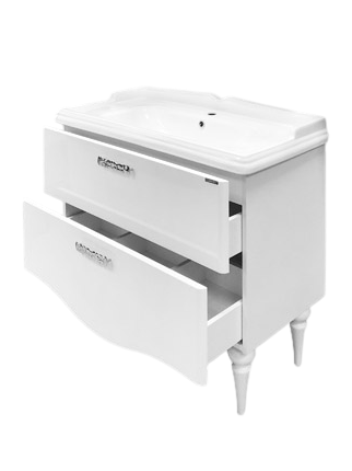 Мебель для ванной комнаты Comforty Монако 100 напольная, белый глянец