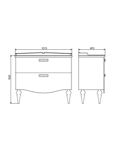 Мебель для ванной комнаты Comforty Монако 100 напольная, белый глянец