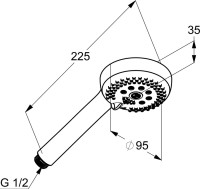 Душевая лейка Kludi Logo 6830039-00 черный матовый
