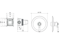Встраиваемый смеситель для душа и ванны AQUATEK Классик AQ1566CR С ВНУТРЕННЕЙ ЧАСТЬЮ, хром