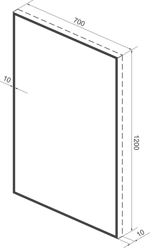 Зеркало Wellsee 7 Rays’ Spectrum 70х120 черное матовое