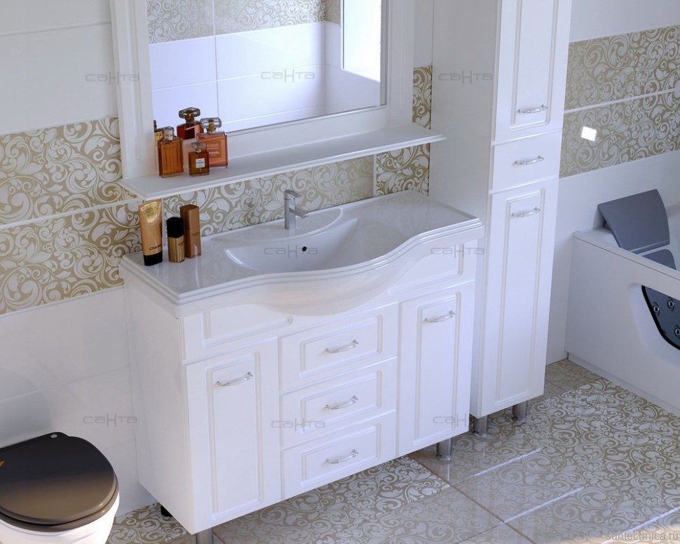 Тумба под раковину СаНта Монарх 105 белая