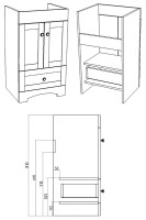 Тумба под раковину без столешницы Corozo Техас 60, напольная