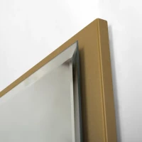 Зеркало Cezares Interni 100x90 с подсветкой, с антизапотевателем, брашированное золото