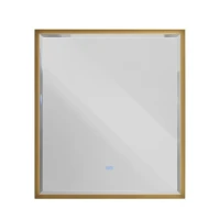 Зеркало Cezares Interni 100x90 с подсветкой, с антизапотевателем, брашированное золото