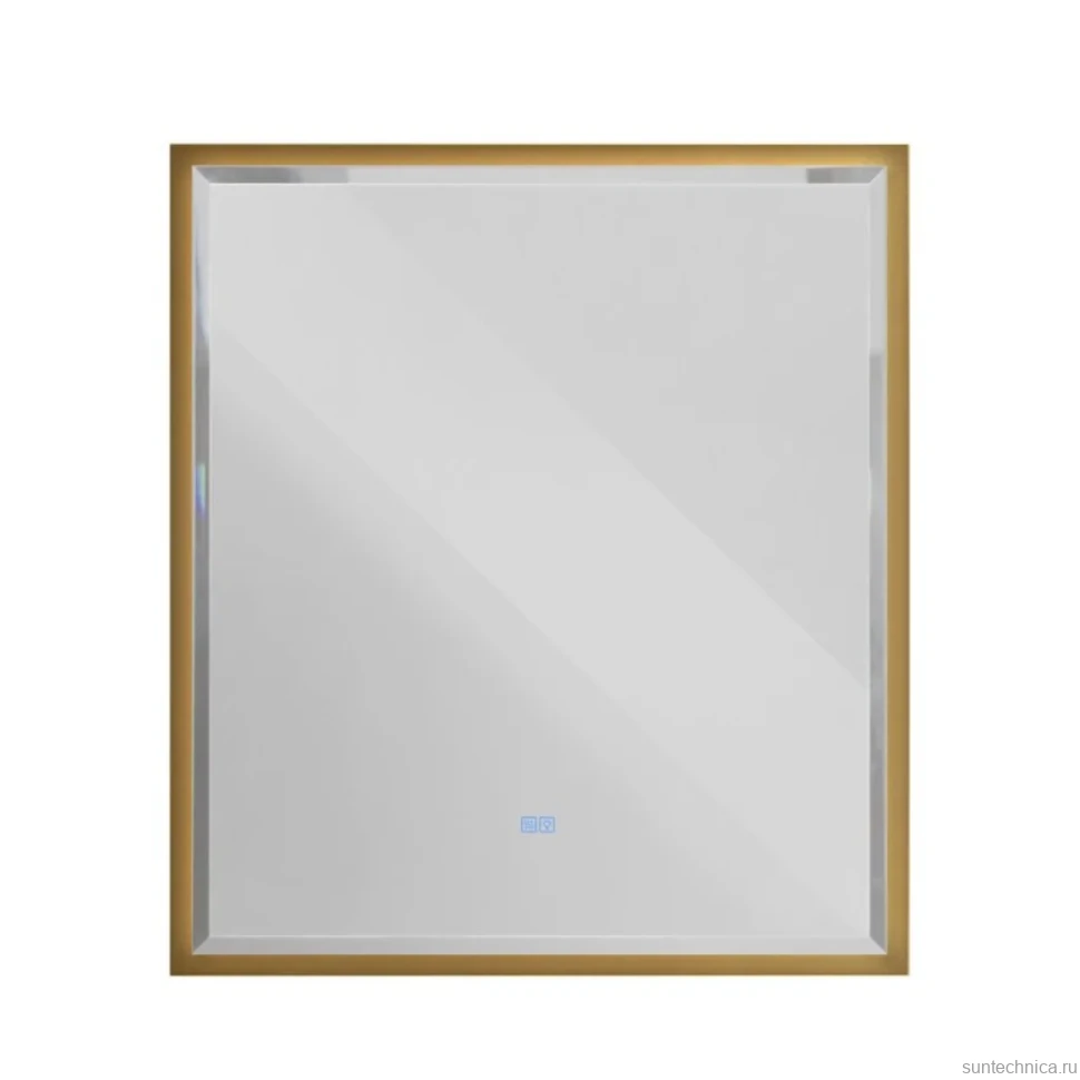 Зеркало Cezares Interni 100x90 с подсветкой, с антизапотевателем, брашированное золото