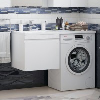 Тумба с раковиной Corozo Альтаир 120, подвесная, под стиральную машину L