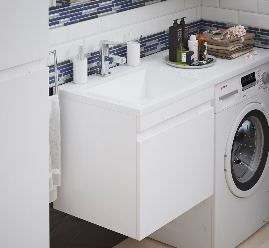 Тумба с раковиной Corozo Альтаир 120, подвесная, под стиральную машину L