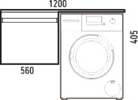 Тумба с раковиной Corozo Альтаир 120, подвесная, под стиральную машину L