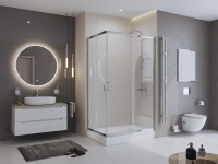 Душевой уголок BelBagno Uno -195 AH 2 100/80 C Cr стекло прозрачное