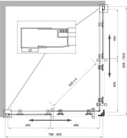 Душевой уголок BelBagno Uno -195 AH 2 100/80 C Cr стекло прозрачное