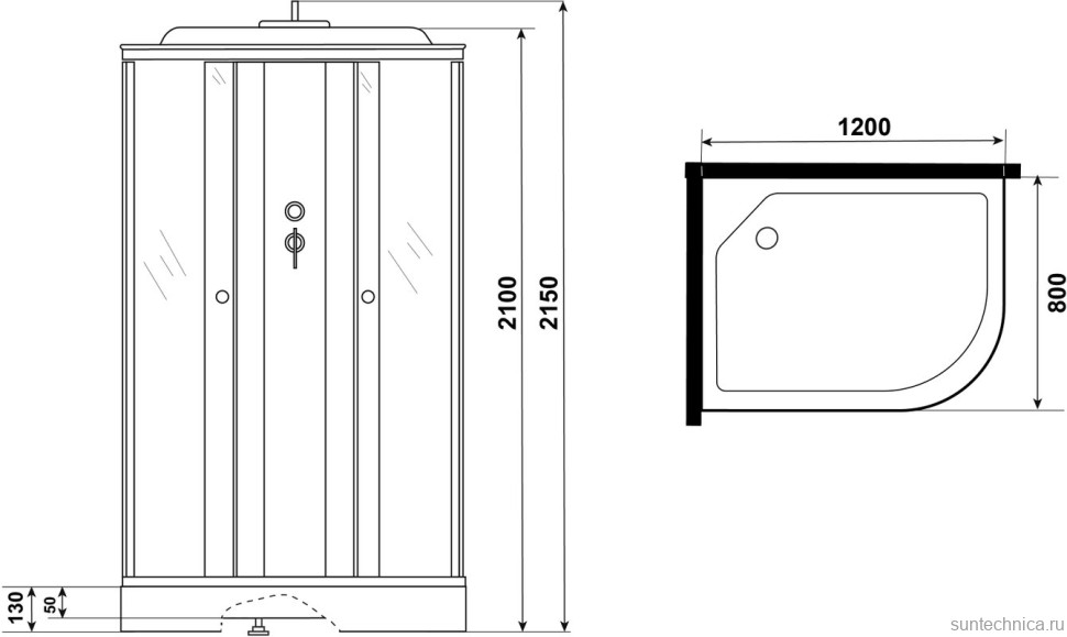 Душевая кабина Niagara Eco E120/80/13L/TN 120х80 см