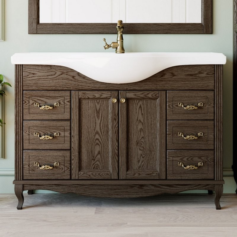 Мебель для ванной комнаты ValenHouse Эллина 120 кальяри, фурнитура бронза